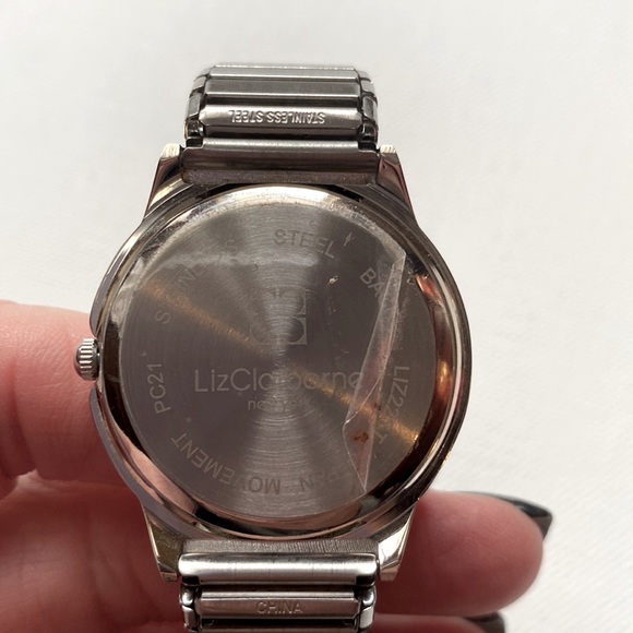 Liz Claiborne Mother of Pearl Expansion Band Watch, NIB - Picture 5 of 9